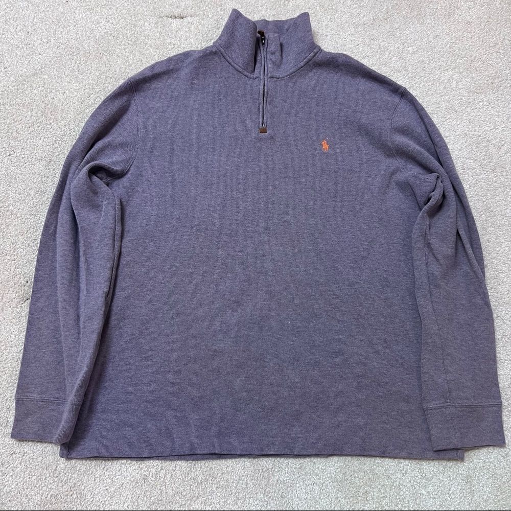 Polo By Ralph Lauren Men's Purple Long Sleeve 1/4 Zip Shirt Size XL